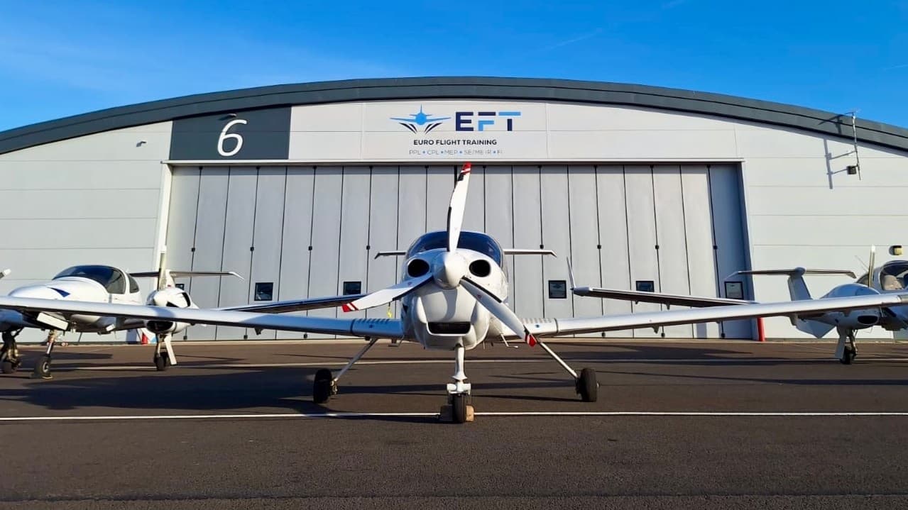 EFT hangar 6 at Lee-on-the-Solent with our Diamond fleet